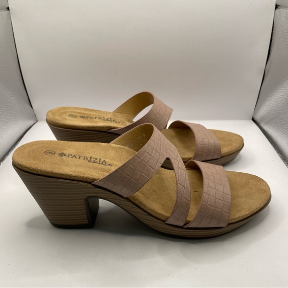 Patrizia by spring step light wood open toe heel sandals light pink  size 9 - Picture 1 of 7